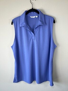 Lady Hagan Sleeveless Polo Shirt Lavendar Stretchy Golf Pickleball Summer Sz XXL